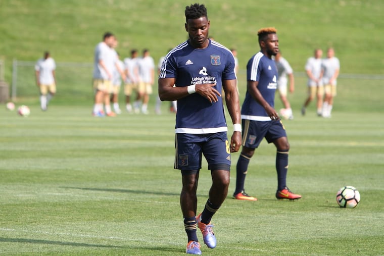 Philadelphia Union veteran midfielder Maurice Edu played for Bethlehem Steel, the team's minor league USL affiliate, against Louisville City on August 20.