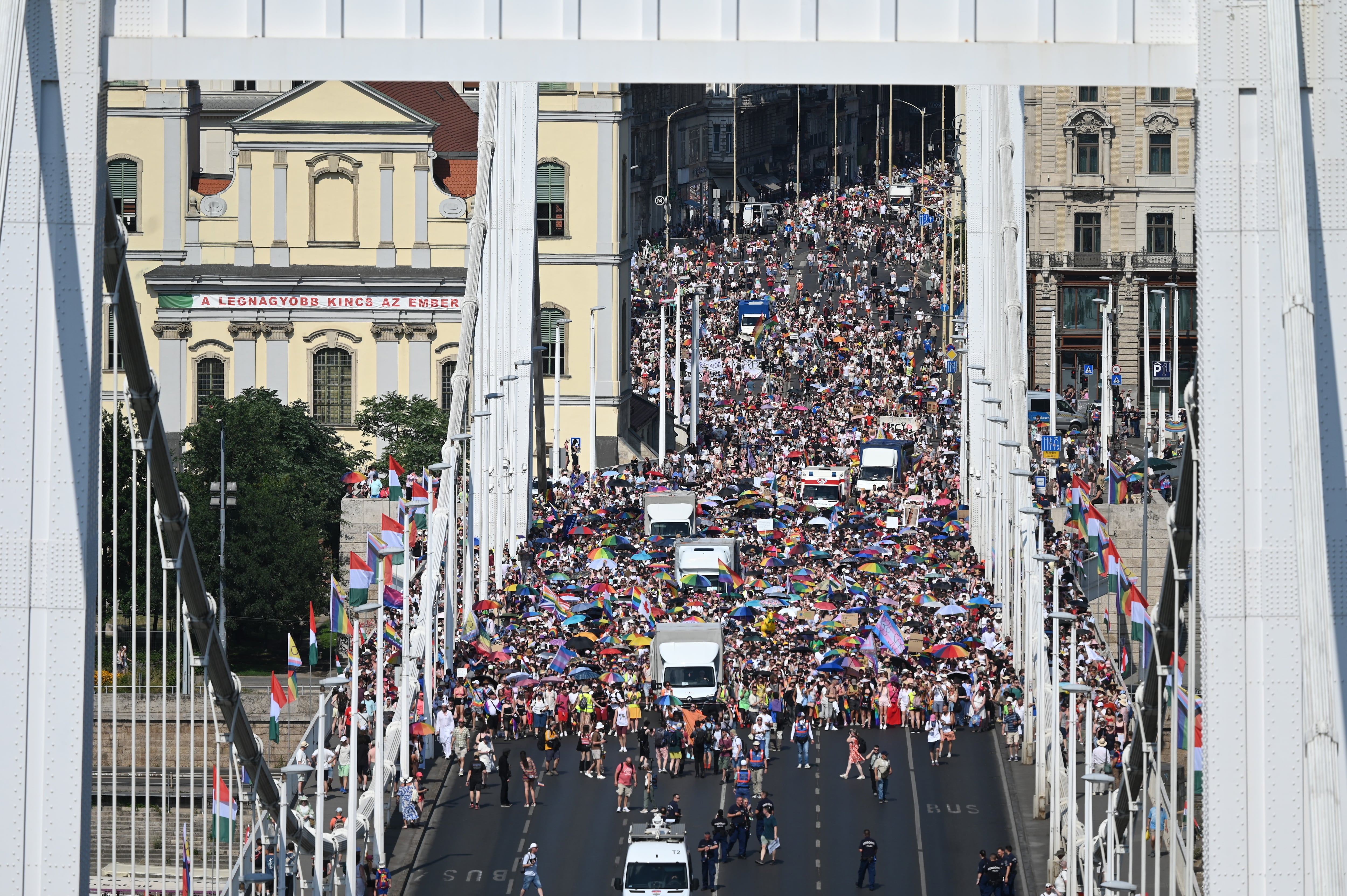 Tens of thousands march in the first Budapest Pride since Viktor Orbán was voted out