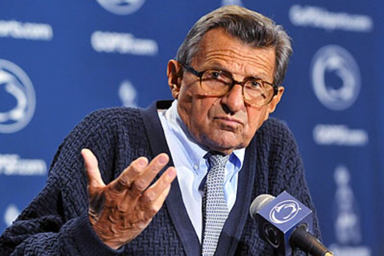 "We've got a lot of work to do," Penn State coach Joe Paterno said Tuesday. (Pat Little/AP file photo)