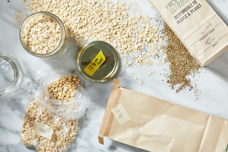 To make the most of your bulk-bin shopping, bring your own containers. A store system should be in place where your jar can be weighed and labeled before you fill it.