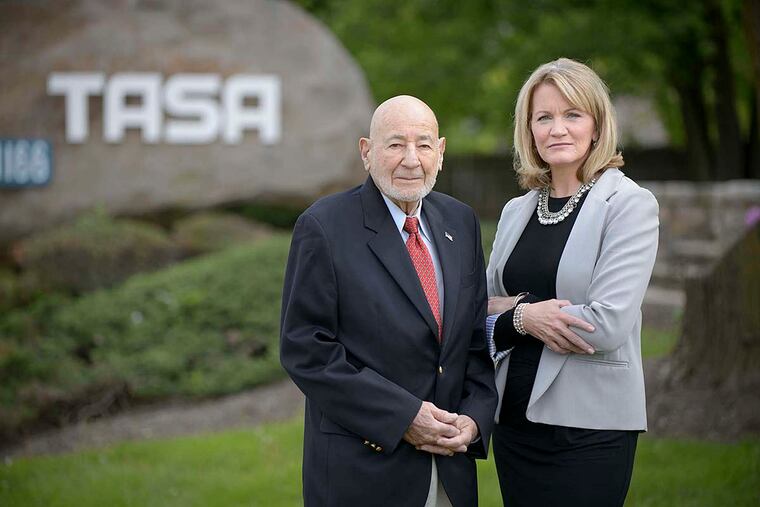 TASA Group cofounder Jay Rosen is joined by CEO Melinda "Mindy" Sungenis in front of the company's headquarters in Blue Bell. TASA plans to remain independent, Sungenis said, in part by emphasizing personal service and carefully tracking legal trends.