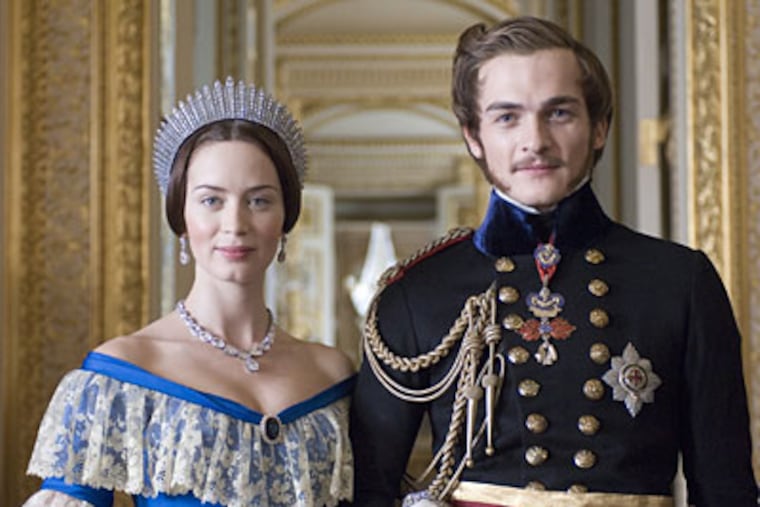 Emily Blunt shines as "The Young Victoria," with Rupert Friend as her husband, Prince Albert, her German-speaking first cousin.