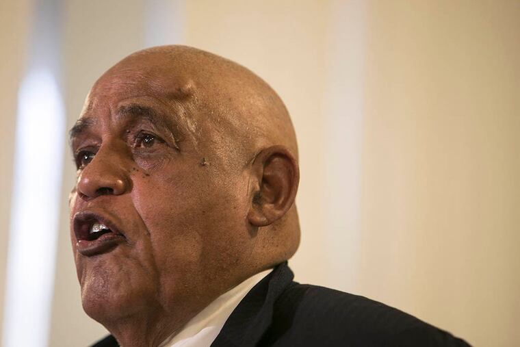 T. Milton Street, shown in March, took issue with Anthony Hardy Williams’ response to a question
about affordable housing and deadbeat property owners at a mayor’s race forum held Tuesday. (STEPHANIE AARONSON / STAFF PHOTOGRAPHER)