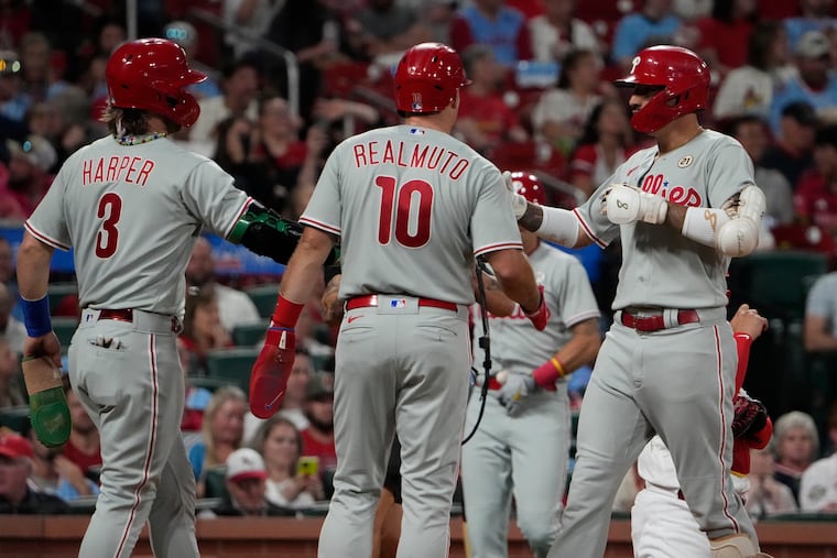 Nick Castellanos celebrates his 24th home run of the season in the first inning.