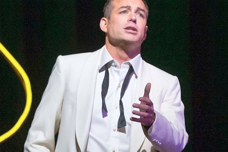 Tenor Stephen Costello channels a little Frank Sinatra for his role as the Duke in the Met's production of "Rigoletto," set in 1960s Las Vegas.