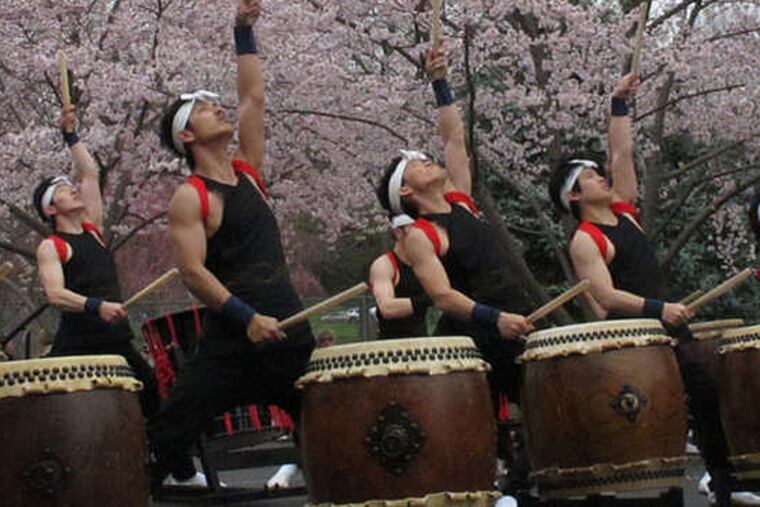 Tamagawa Taiko Drummers in Fairmount Park. (STEPHANIE STAUFFER)