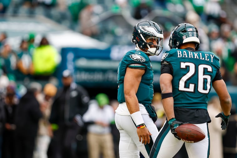Quarterback Jalen Hurts and running back Saquon Barkley have the Eagles back in the Super Bowl for the second time in three years.