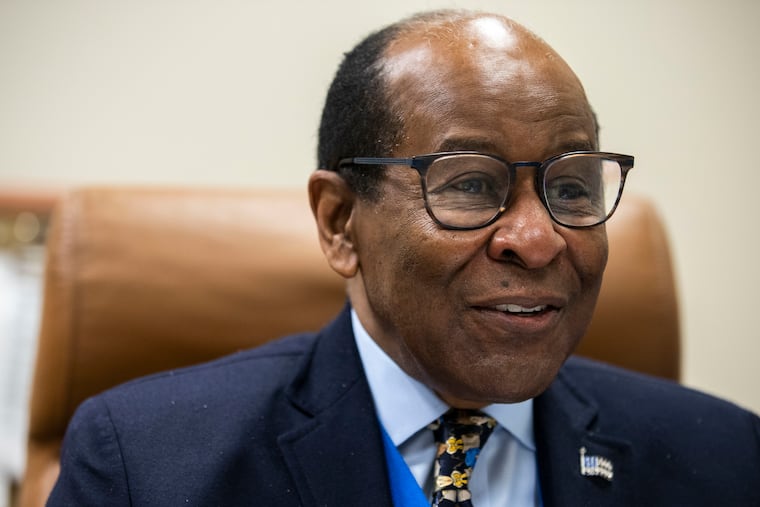 Leonard Fitts, interim superintendent of the City of Burlington Public Schools, talks with a reporter in his office in Burlington, N.J., on Friday, Jan. 10, 2020. Before retiring in 1996, Fitts worked largely as a school psychologist. Since retiring, he has served as interim superintendent for numerous school districts, among other roles.