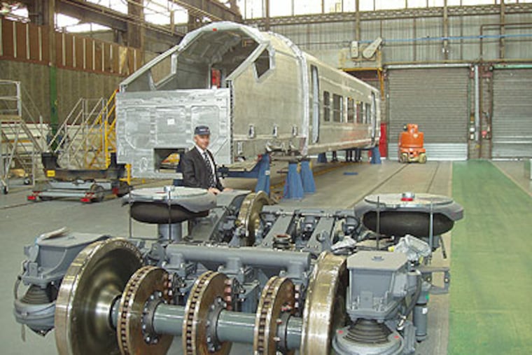 Yannick Legay, the product policy manager for Alstom Transport, at the La Rochelle factory. Alstom is competing with other foreign firms to build high-speed trains in the United States. (Photo by Paul Nussbaum)