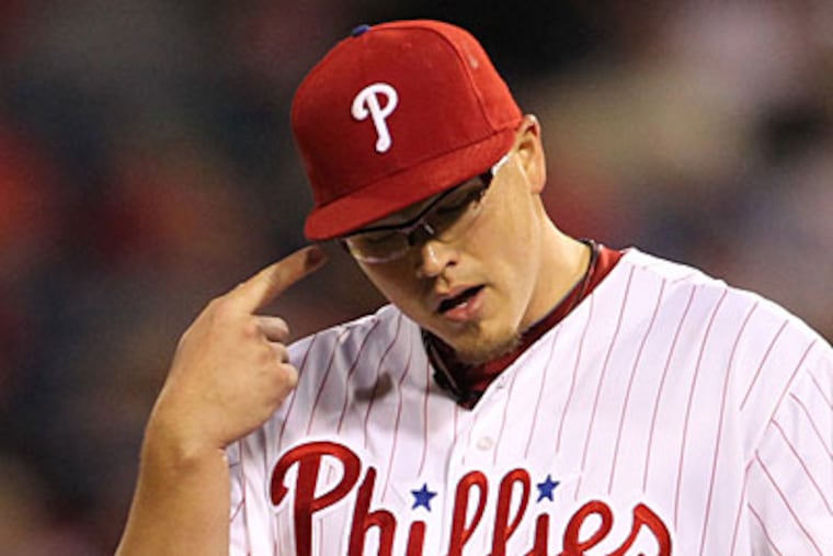 Vance Worley has been scratched from his scheduled start Tuesday with elbow soreness. (David M Warren/Staff Photographer)