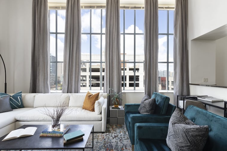 The Montgomery County-based interior design firm Gray Space Interiors, led by founder and principal designer Rasheeda Gray, decorated this space in North Philadelphia for a client who was a renter.