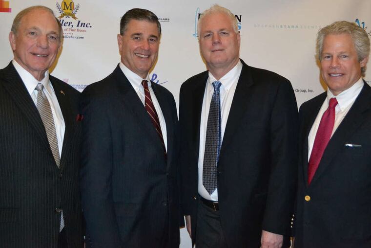 (From left) Retired Adm. Thomas Lynch, Mustang Scholars' man of the year; Ted Peters; Tony McIntyre; and Tom Bentley at the March 28 gala in Wayne.