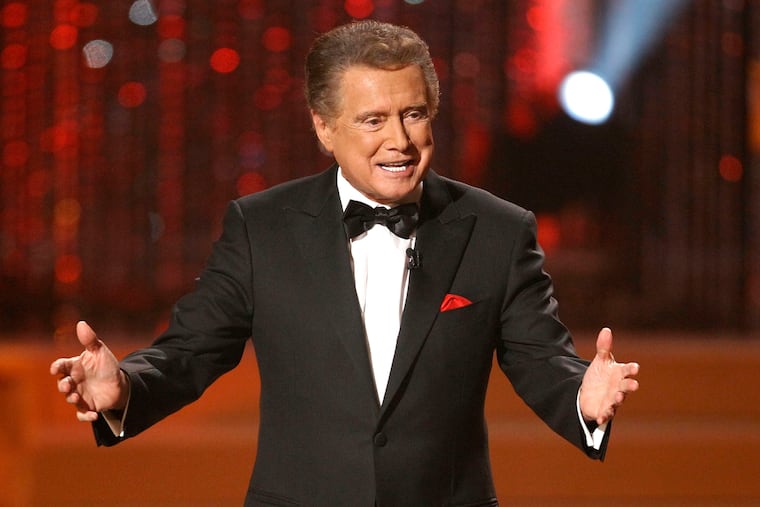 Host Regis Philbin is seen on stage at the 37th Annual Daytime Emmy Awards in Las Vegas. Philbin, the genial host who shared his life with television viewers over morning coffee for decades and helped himself and some fans strike it rich with the game show “Who Wants to Be a Millionaire,” has died on Friday, July 24, 2020.