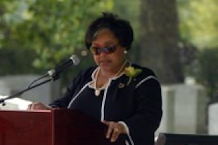 McKinzie delivered a remembrance by the pink gravestone of Lyle, who founded the AKA sorority 100 years ago on the campus of Howard University. It is among black organizations that grew strong in Phila.