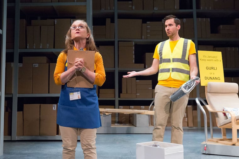 Jennifer Childs and Sean Close in "The God Project," through May 19 at 1812 Productions, Plays & Players Theatre.