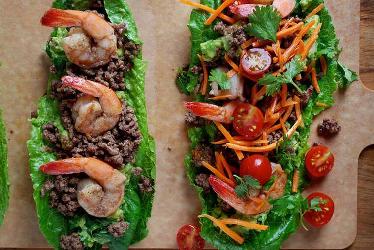 Surf and turf paleo tacos. ( Photo for The Washington Post by Deb Lindsey)