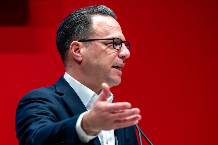 Gov. Josh Shapiro speaks at an event in Ambler on Feb. 18, 2026.