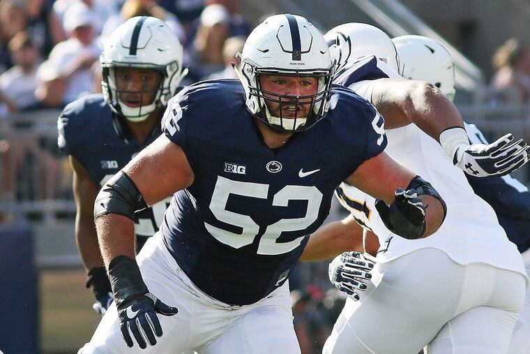 Penn State offensive lineman Ryan Bates (52) against Kent State in the 2nd quarter on Sept. 3, 2016.