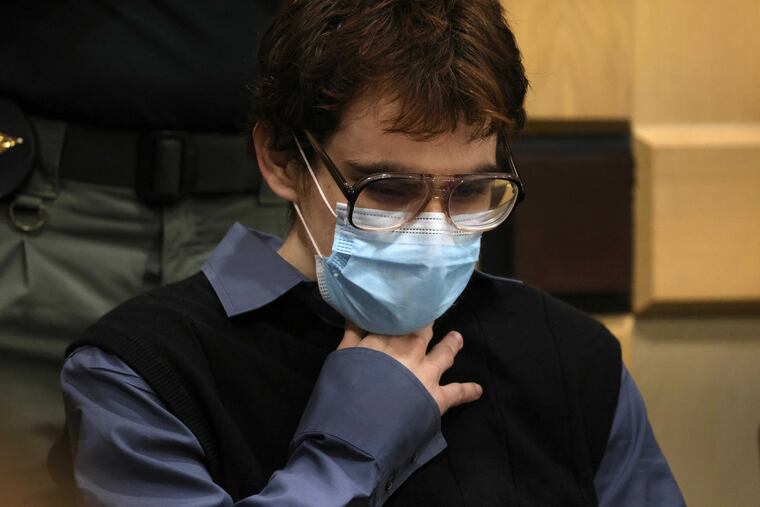 Parkland school shooter Nikolas Cruz sits at the defense table Wednesday at the Broward County Courthouse in Fort Lauderdale, Fla.