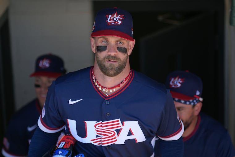 After missing the 2023 World Baseball Classic with an elbow injury, Bryce Harper will play this year. Count him in for the 2028 Olympics if major league players can participate.