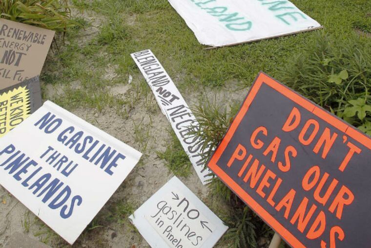 Pinelands protest signs. (File)