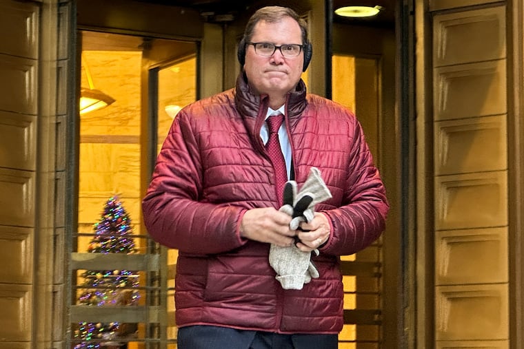 John Sarcone leaves Manhattan federal court in New York last month: He was disqualified from overseeing investigations into New York Attorney General Letitia James.