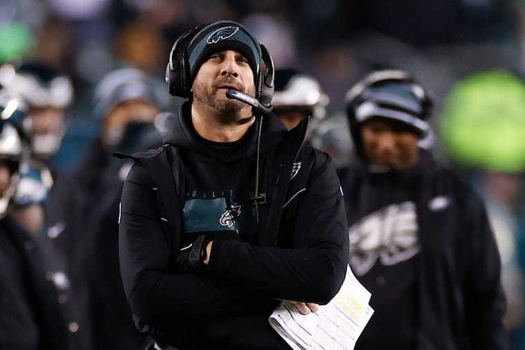 Eagles Head Coach Nick Sirianni against the Washington Football Team on Tuesday, December 21, 2021 in Philadelphia.
