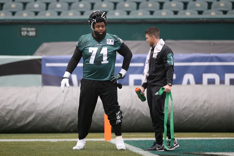 He's baaaaaack. The Eagles re-signed 38-year-old offensive lineman Jason Peters Tuesday. Will he move to right guard to replace injured Brandon Brooks? The Inquirer's Eagles beat team weighs in on his return.