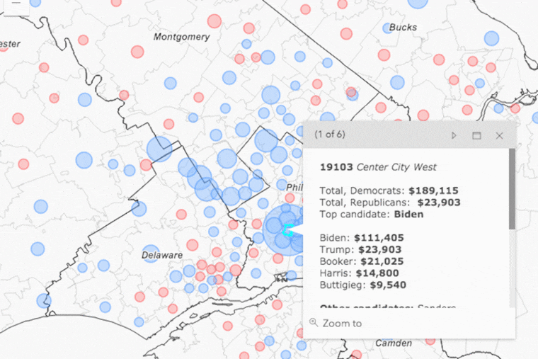 How Philadelphia-area donors are diving into the 2020 presidential race.