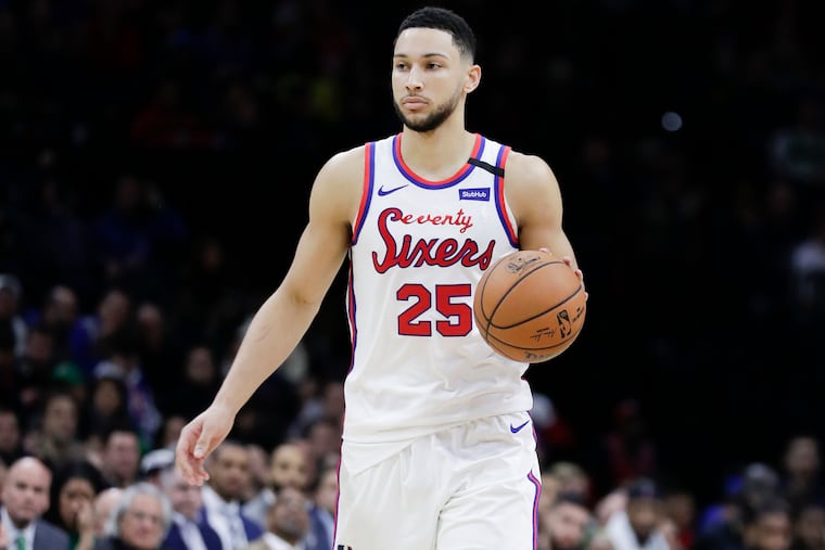 Sixers guard Ben Simmons during a game against the Boston Celtics on Jan. 9.