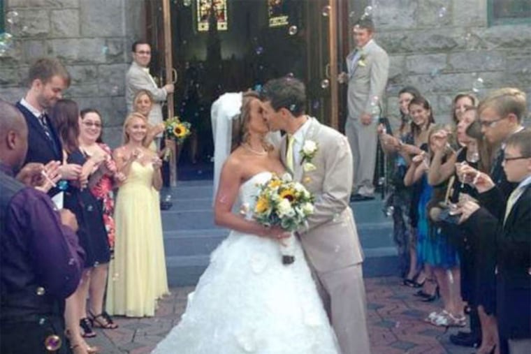 Helene Eksterowicz goes from reality TV to reality, with groom Andrew Goodman. (Facebook)