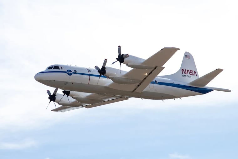 NASA’s P-3 Orion aircraft, based out of the agency’s Wallops Flight Facility in Virginia, and another plane are conducting low-altitude flights over the Philadelphia region.