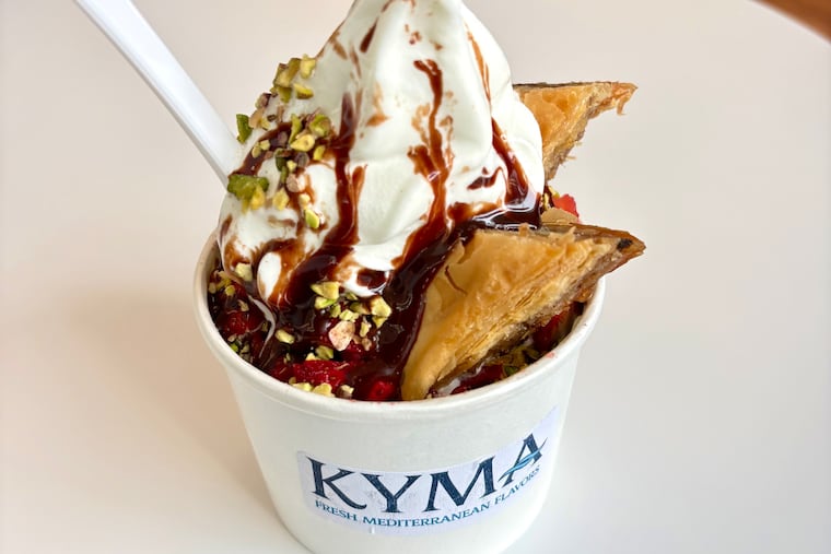 The Beach Baklava yogurt topped with chunks of the Greek pastry, chocolate sauce and pistachios is one of the highlights at Kyma, a new Greek yogurt cafe in Ocean City.