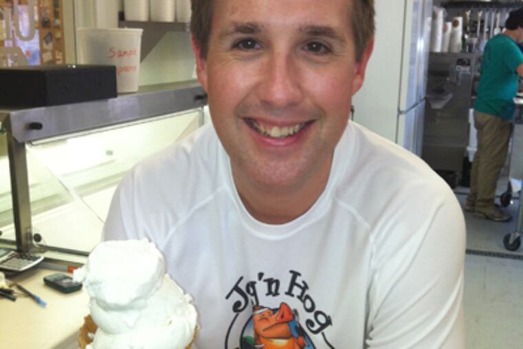 Andy Smith co-created Jog 'n Hog, which combines running with eating a local delicacy. (Daniel Rubin / Staff)