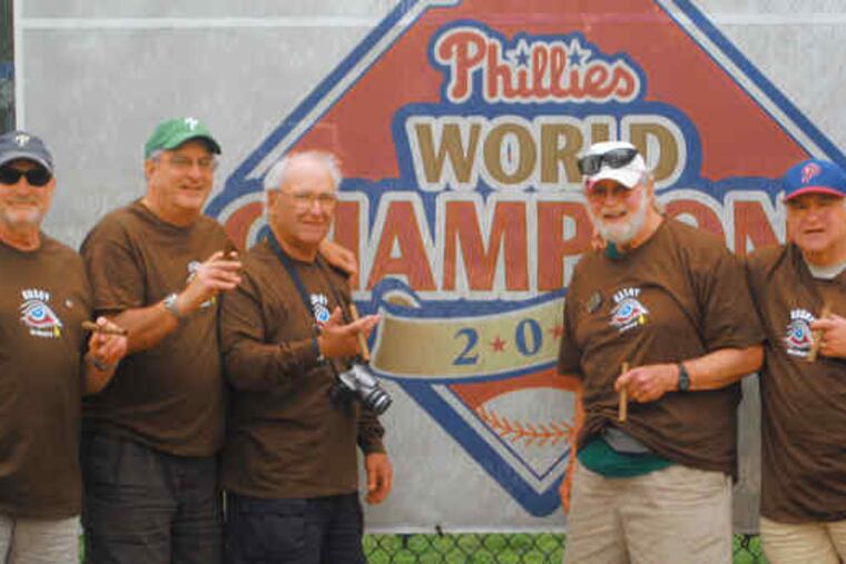 The Kosoy cousins, native Philadelphians who have been getting together at Phillies spring training in Clearwater, Fla., for 20 years: (from left) Howard Casway, 65; Jerrold Casway, 67; Robert Cassway, 75; Jack Weisman, 81; and Joel Cassway, 67.