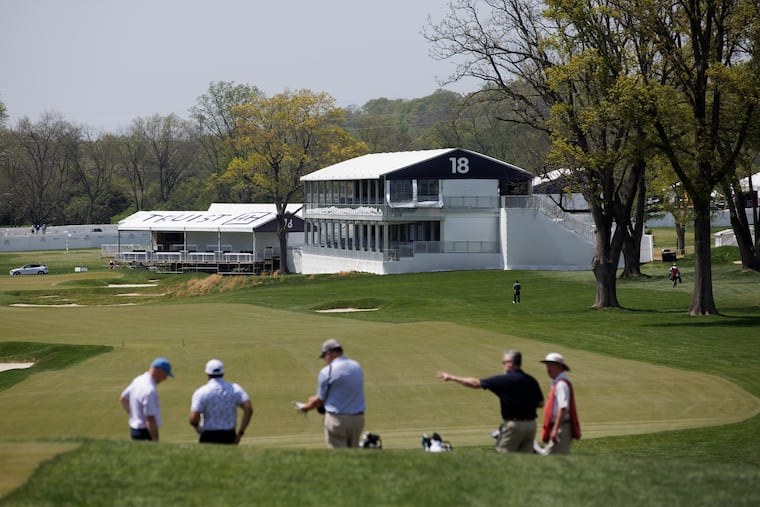 The Philadelphia Cricket Club golf course, seen here last week, appears to be in good shape for the PGA tournament. But golfers and spectators may have to dodge some rain drops the next few days.
