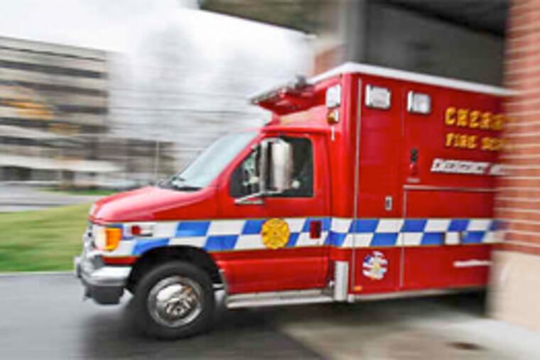 Cherry Hill EMS Unit 1392 takes a call. "We are approaching crisis," said a state health official. "Do we have enough trucks out there? We don't have the metrics to know." (David M Warren / Staff Photographer)