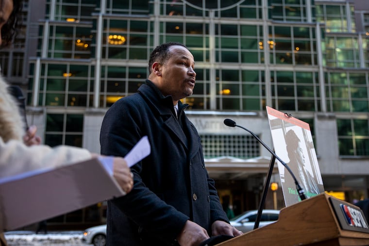 Ken Divers, assistant director of surface supervision, and Faith Boose, customer experience manager (left) during a 2021 tribute to Rosa Parks in front of SEPTA Headquarters. (File Photo)