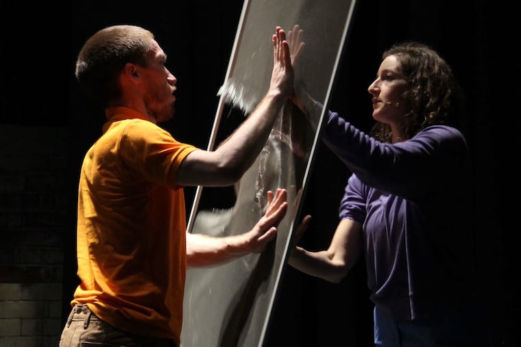In "Show No Show" at FringeArts, dancers Gabrielle Revlock and Aleksandr "Sasha" Frolov perform physical theater, conveying the awkwardness and power struggles of collaborating with someone you don't know.