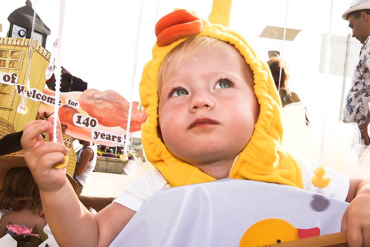 14-month-old Brienna Henry from Villias, NJ during the Wildwood, NJ, Baby Parade, on the Boardwalk. Wednesday, July 30, 2014. ( Steven M. Falk / Staff Photographer )