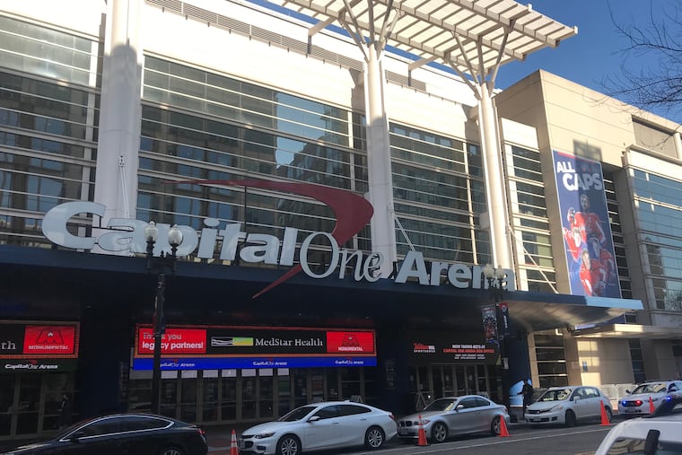 The Capital One Arena in Washington, D.C., where the Flyers-Capitals game was supposed to be played Tuesday, Feb. 9.