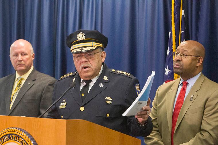 Philadelphia Police Commissioner Charles Ramsey speaking about the release of the "COPS" report, a review of policing in Philadelphia by the justice department on Mar. 23, 2015. ( ED HILLE / Staff Photographer )