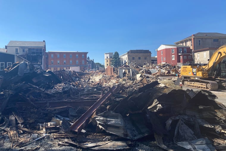 Seven buildings were affected by a fire in Oxford, Pa., Thursday night.