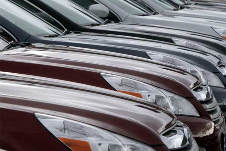 Subaru Legacys at a Vermont dealer. Much of the gains, says the Fed report, were from auto sales. (AP)