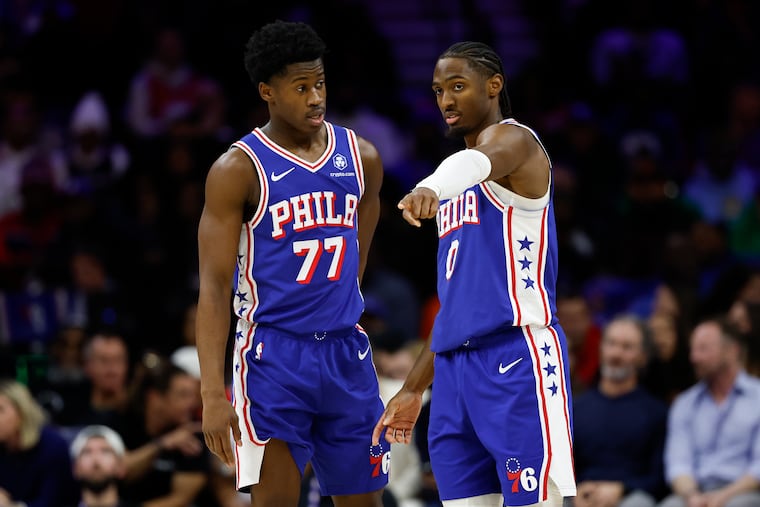 Sixers guards VJ Edgecombe (left) and Tyrese Maxey (right) make up one of the best young backcourts in the NBA.
