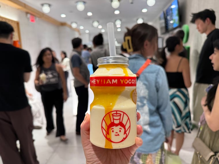 The Mango Yakult yogurt drink at Hey I Am Yogost, 124 N. 10th St.