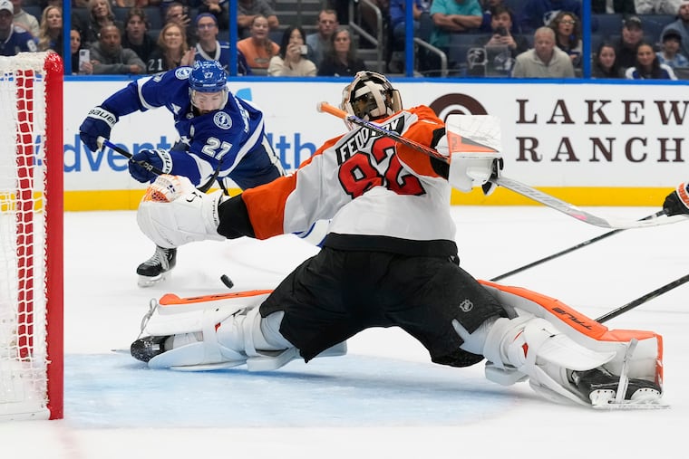 Flyers goaltender Ivan Fedotov stopped 21 shots against the Lightning on Monday night.