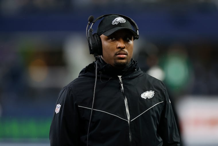 Eagles offensive coordinator Brian Johnson reportedly will interview for the Carolina Panthers' head coaching job.