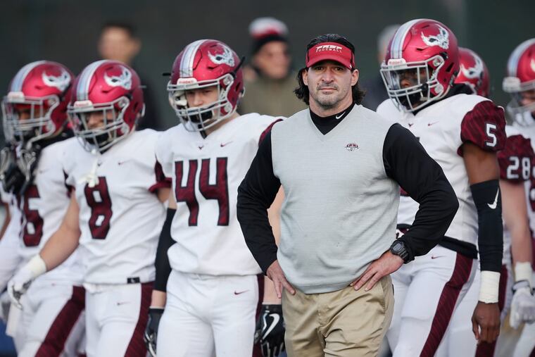 Head coach Gabe Infante leads St. Joseph’s Prep into Saturday night’s PIAA Class 6A final against Pine-Richland.