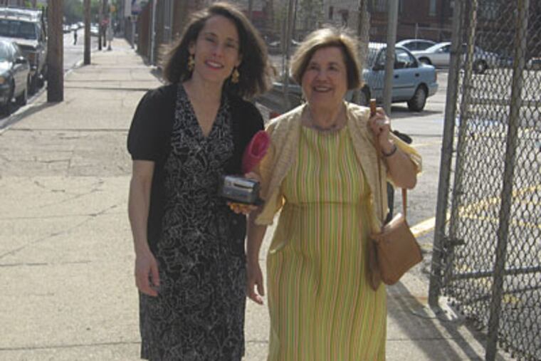 Frances Gordon (right), with daughter Eve Goren. Gordon was struck by a hit-run driver and left to die in Elkins Park last week.